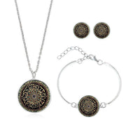 Mandala Flower Gemstone Necklace