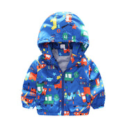Baby Boy Windbreaker Jacket – Airplane Print Lightweight Coat
