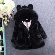 Girls Faux Fur Winter Coat – Warm Fluffy Jacket for Toddlers & Kids