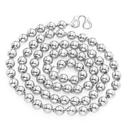 Silver Beaded Necklace – Minimalist Round Bead Chain for Women & Men