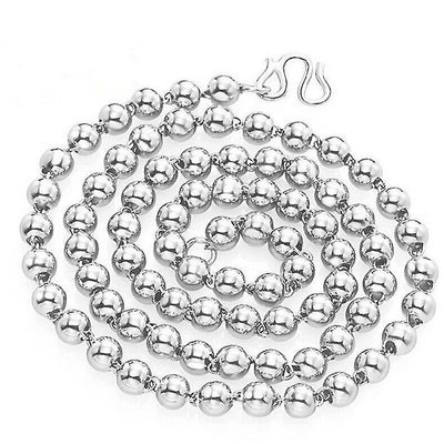Silver Beaded Necklace – Minimalist Round Bead Chain for Women & Men
