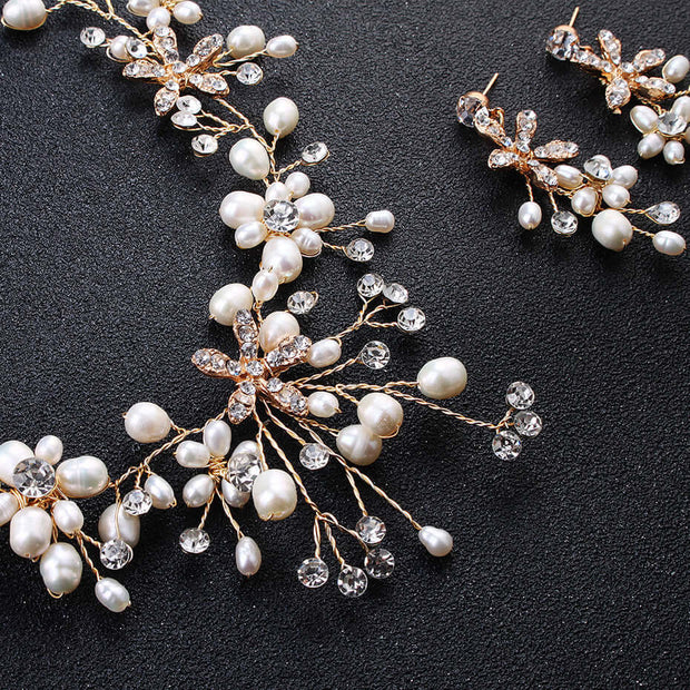 Pearl Necklace & Earrings Set