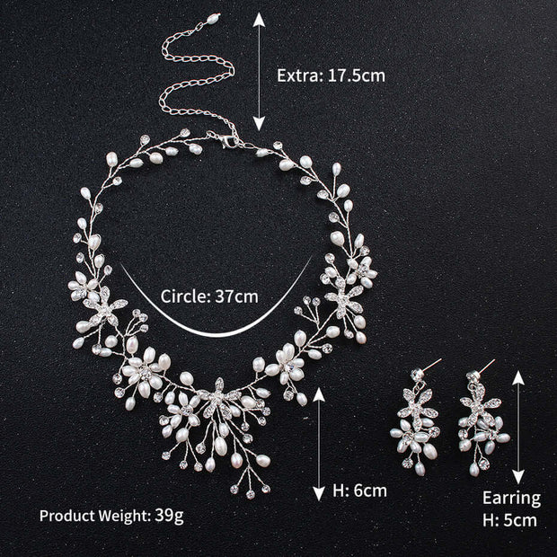 Pearl Necklace & Earrings Set