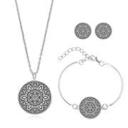 Mandala Flower Gemstone Necklace
