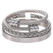 Punk Roman Bracelet Set – Titanium Steel Fashion Jewelry with Bold Personality