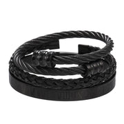 Punk Roman Bracelet Set – Titanium Steel Fashion Jewelry with Bold Personality