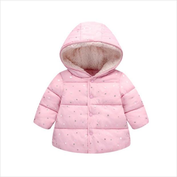 Baby Cotton Jacket – Star Print Hooded Coat for Boys & Girls