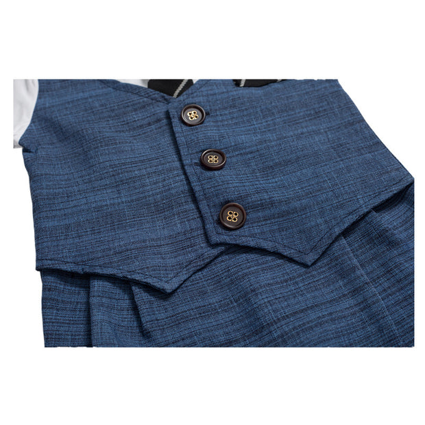 Baby Boy Gentleman Jumpsuit – Summer Formal Romper Outfit for Newborns & Toddlers