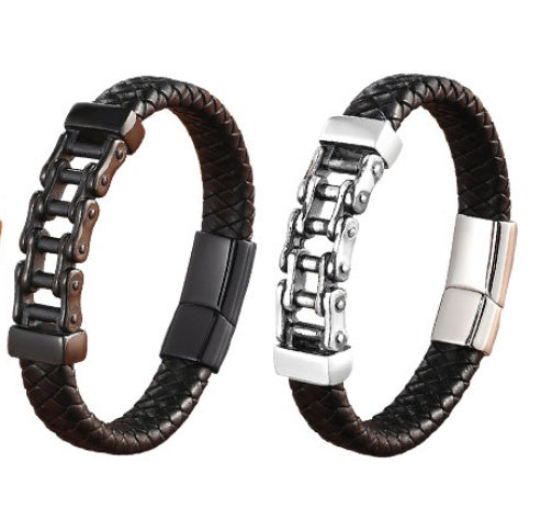 Men’s Braided Leather Bracelet – Custom Cowhide Wristband Jewelry