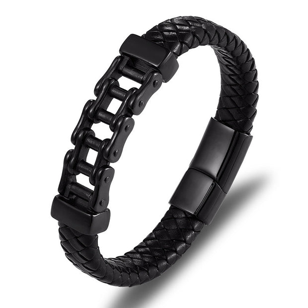 Men’s Braided Leather Bracelet – Custom Cowhide Wristband Jewelry