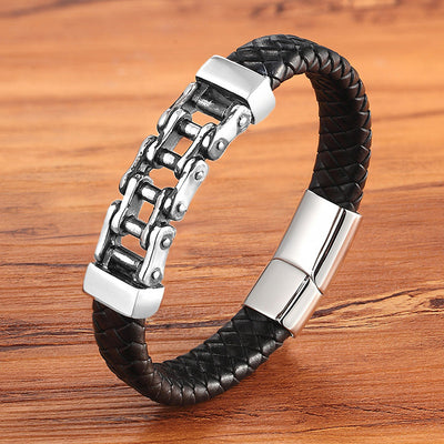 Men’s Braided Leather Bracelet – Custom Cowhide Wristband Jewelry