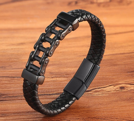 Men’s Braided Leather Bracelet – Custom Cowhide Wristband Jewelry