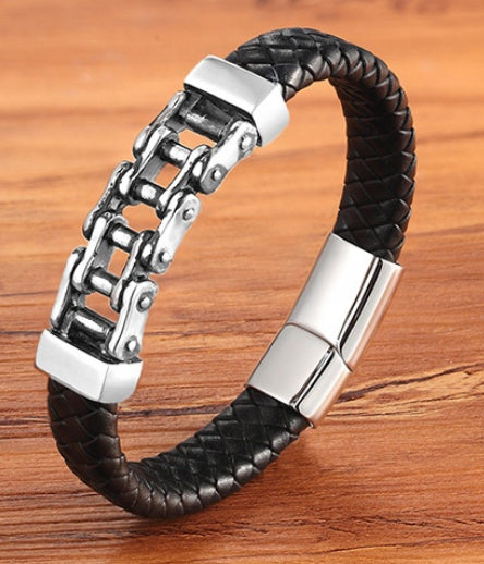 Men’s Braided Leather Bracelet – Custom Cowhide Wristband Jewelry