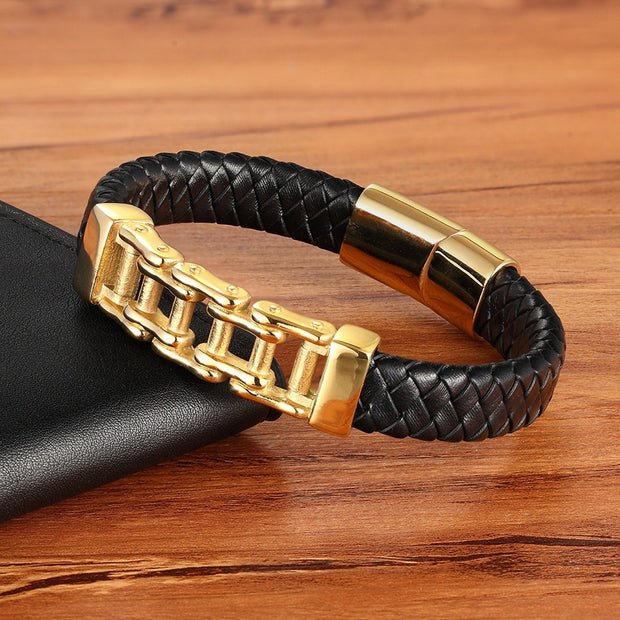 Men’s Braided Leather Bracelet – Custom Cowhide Wristband Jewelry