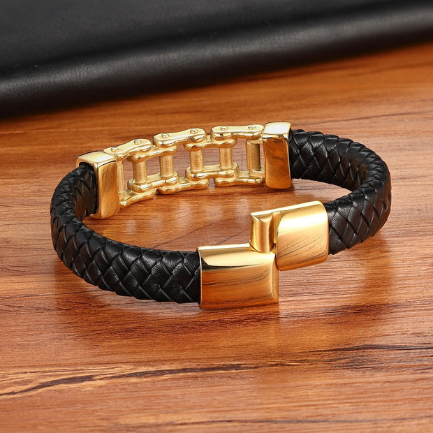 Men’s Braided Leather Bracelet – Custom Cowhide Wristband Jewelry