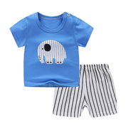 2-Piece Baby Summer Outfit – Cotton T-Shirt & Shorts Set for Boys or Girls