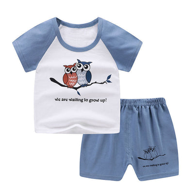 2-Piece Baby Summer Outfit – Cotton T-Shirt & Shorts Set for Boys or Girls