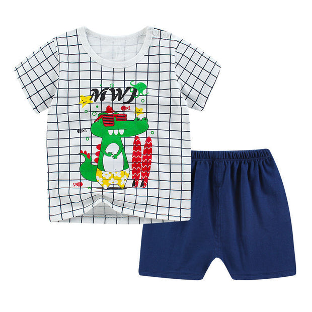 2-Piece Baby Summer Outfit – Cotton T-Shirt & Shorts Set for Boys or Girls