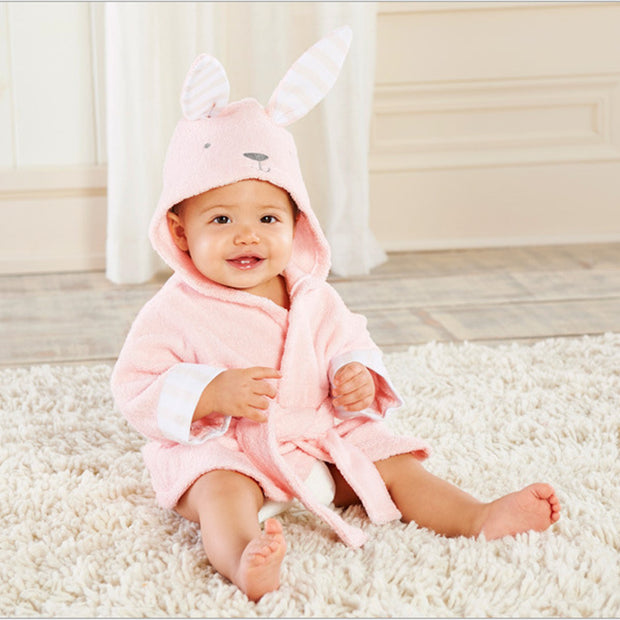 Hooded Baby Bathrobe – Cotton Animal Towel Wrap for Infants & Toddlers