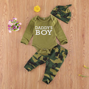 Kids Camouflage Outfit Set – Letter Print Shirt & Shorts for Boys or Girls