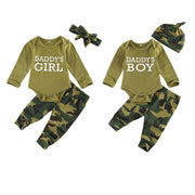 Kids Camouflage Outfit Set – Letter Print Shirt & Shorts for Boys or Girls