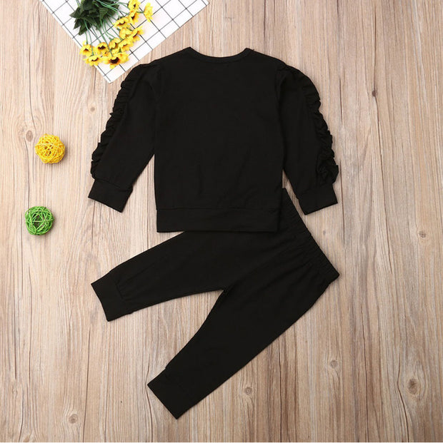 Baby Fall Outfit Set – Ruffle Long Sleeve Top & Pants for Newborn Girls or Boys