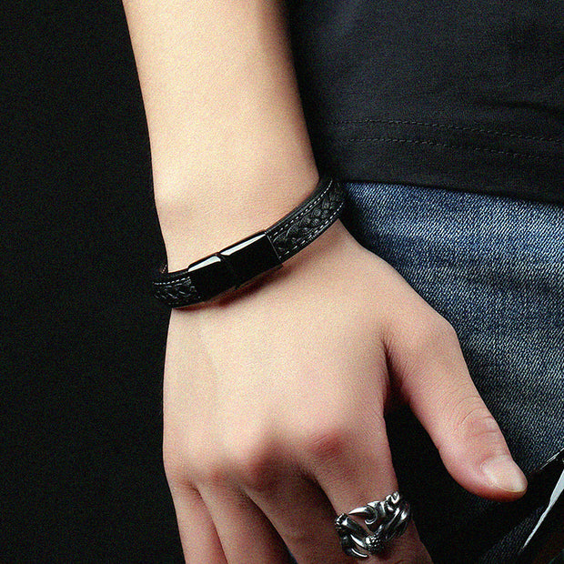 Black Titanium Steel Bracelet for Men
