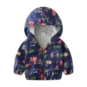 Baby Boy Windbreaker Jacket – Airplane Print Lightweight Coat