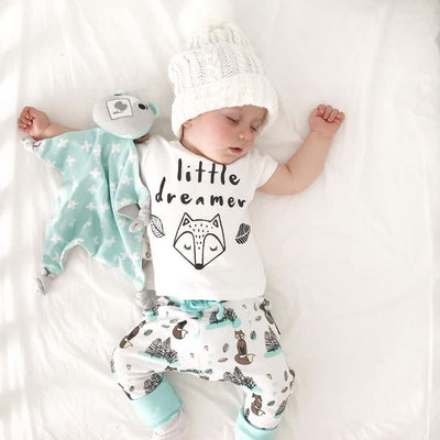 Newborn Baby Outfit Set – Cotton T-Shirt & Pants for Boys & Girls