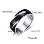 Black Titanium Steel Men's Ring