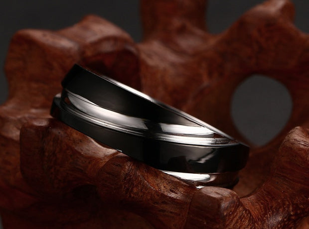 Black Titanium Steel Men's Ring