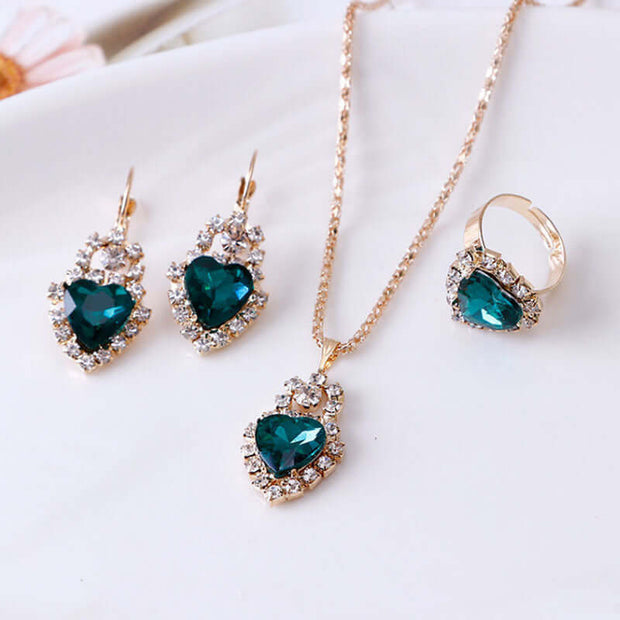 Water Drop Rhinestone Jewelry Set for Women