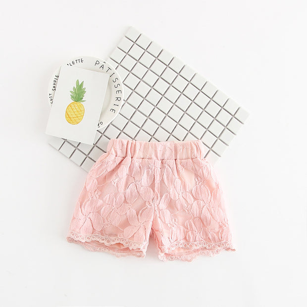 Girls Lace Shorts – Floral Summer Hot Pants for Toddlers & Kids
