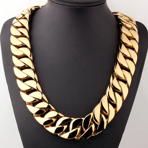 Men’s Titanium Steel Necklace – Durable Vacuum-Plated Chain for Everyday Wear