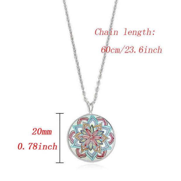 Mandala Flower Gemstone Necklace