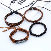 Men’s Leather Bracelet –Believe Charm Wristband for Casual or Gift Wear
