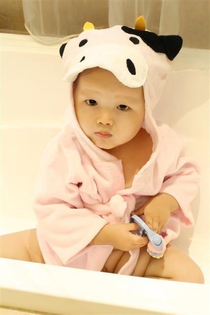Hooded Baby Bathrobe – Cotton Animal Towel Wrap for Infants & Toddlers