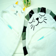 Baby Animal Bath Towel & Plush Toy – Lion & Cat Doll Set for Kids' Room or Bedtime