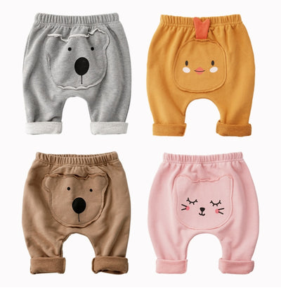 Baby Cartoon Patch Pants – Soft Cotton Trousers for Toddlers & Infants