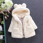Girls Faux Fur Winter Coat – Warm Fluffy Jacket for Toddlers & Kids