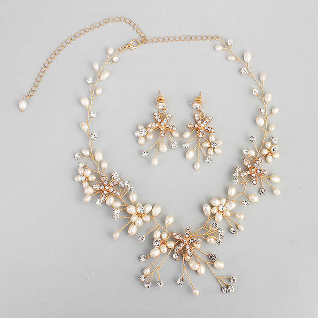 Pearl Necklace & Earrings Set