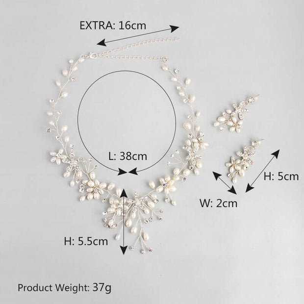 Pearl Necklace & Earrings Set