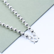 Silver Beaded Necklace – Minimalist Round Bead Chain for Women & Men
