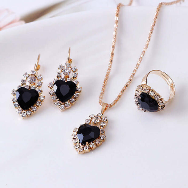 Water Drop Rhinestone Jewelry Set for Women