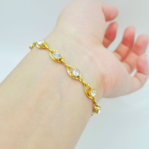 Candy Color Crystal Bracelet – Stainless Steel Fashion Jewelry for Women