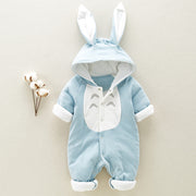 Winter Baby Romper – Thick Cotton Hooded Onesie for Newborns & Infants