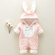 Winter Baby Romper – Thick Cotton Hooded Onesie for Newborns & Infants