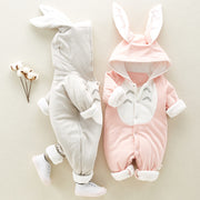 Winter Baby Romper – Thick Cotton Hooded Onesie for Newborns & Infants