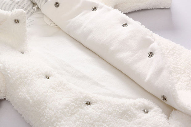 Lamb-Style Winter Baby Romper – Thick Cotton Padded Onesie for Newborns