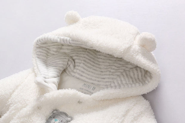 Lamb-Style Winter Baby Romper – Thick Cotton Padded Onesie for Newborns